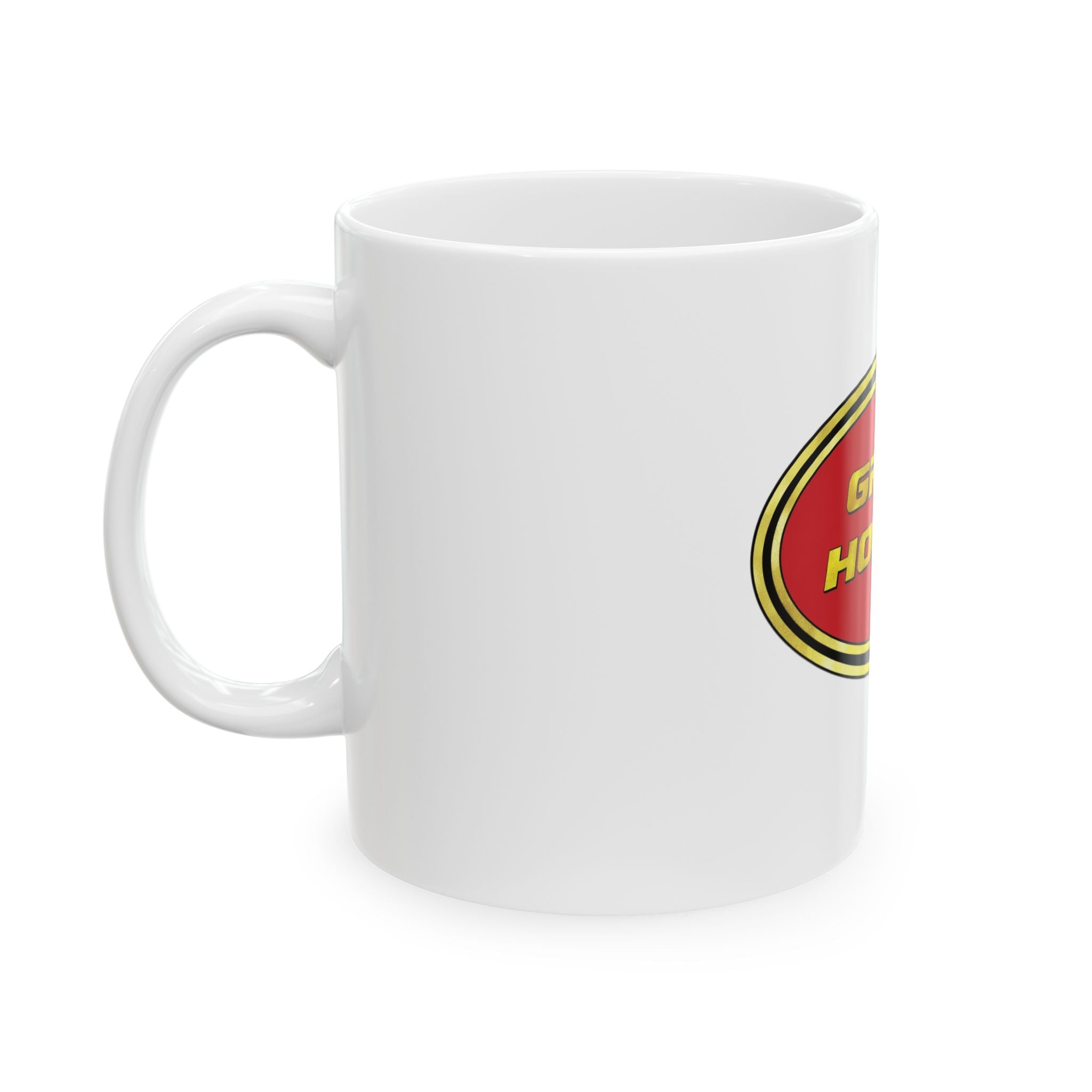 Grill Hoodie Ceramic Mug – Retro BBQ Logo Coffee Cup (11oz &amp; 15oz)